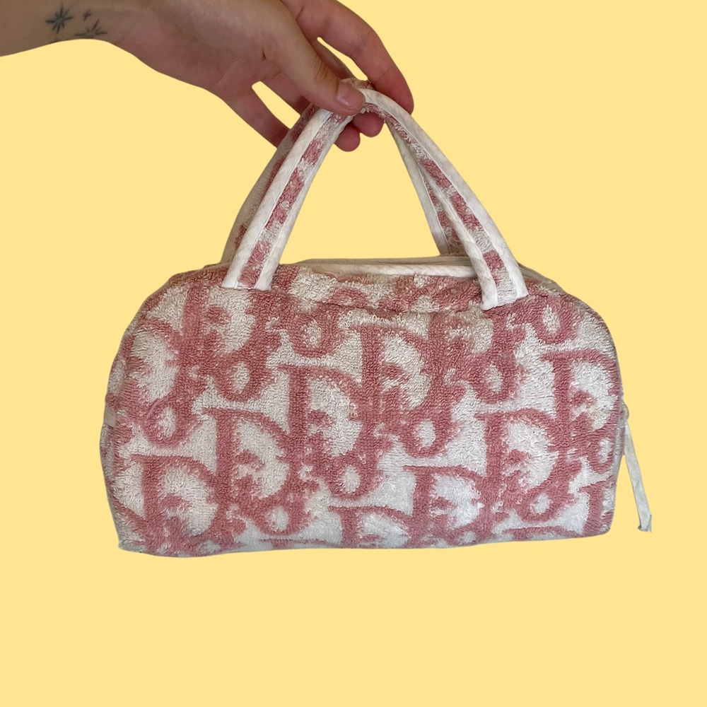 Authentic Dior monogram terry cloth bag